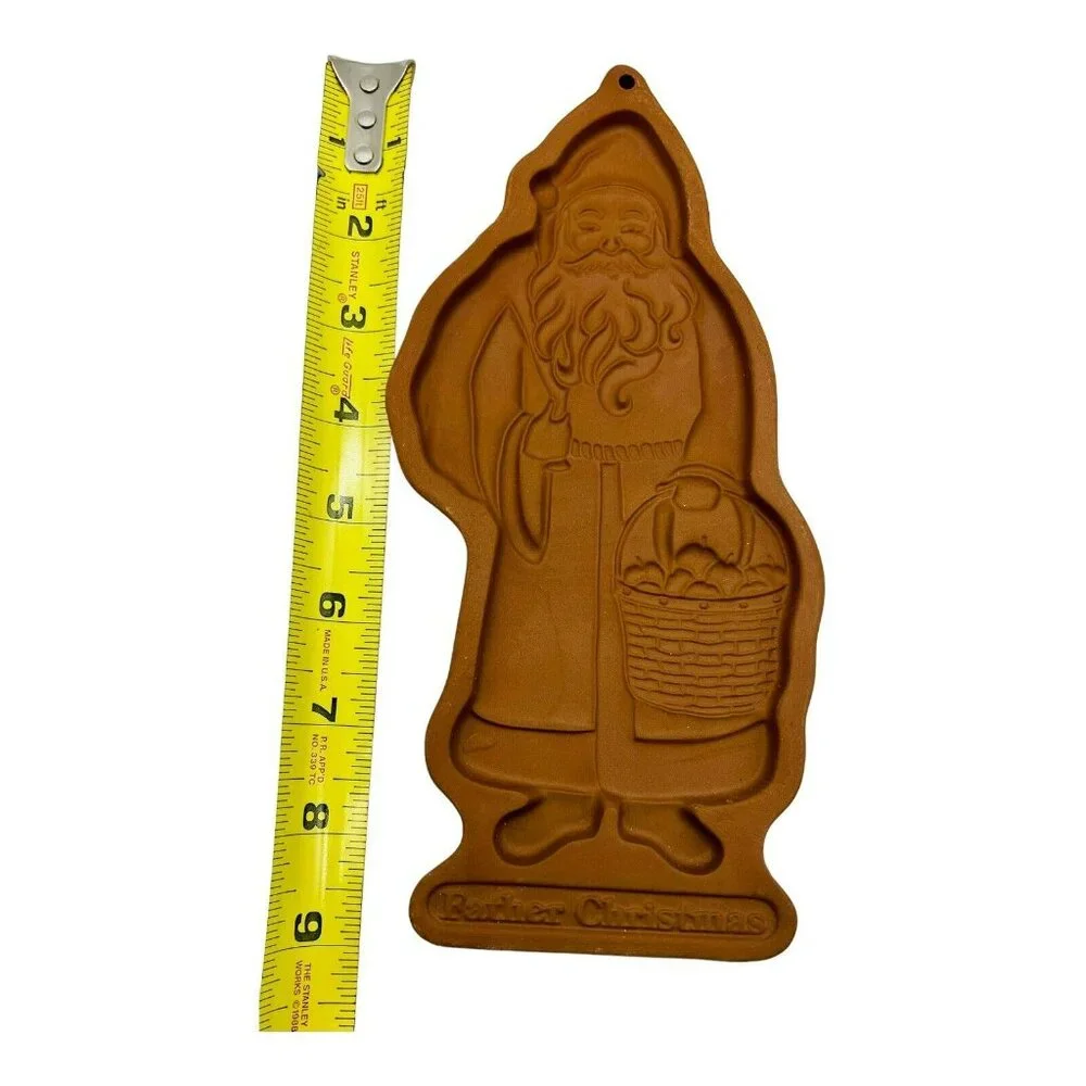 Longaberger 1990 Father Christmas‎ Cookie Mold Terra Cotta Pottery 9 inch